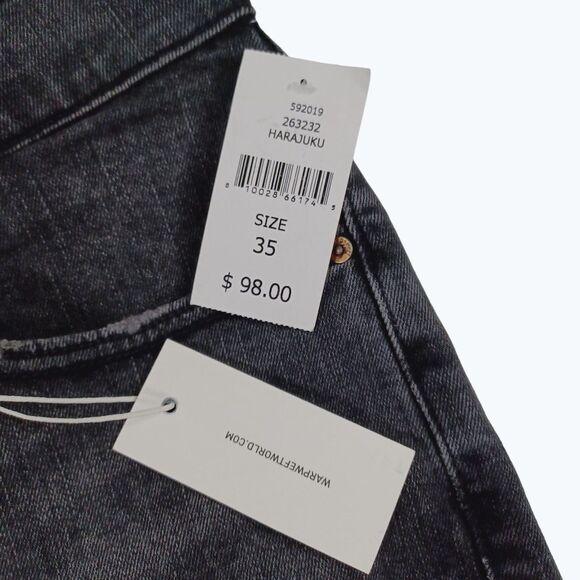 Warp+Weft ORD HND Tokyo Skinny Harajuku Stretch Distressed Jeans Men's Sz 35x32 - Picture 6 of 13